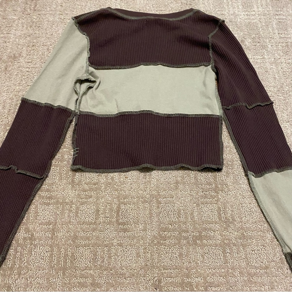 NWT {Urban Outfitters | BDG} Sabine Spliced Thermal Top | Chocolate ~ Size M - Picture 6 of 16